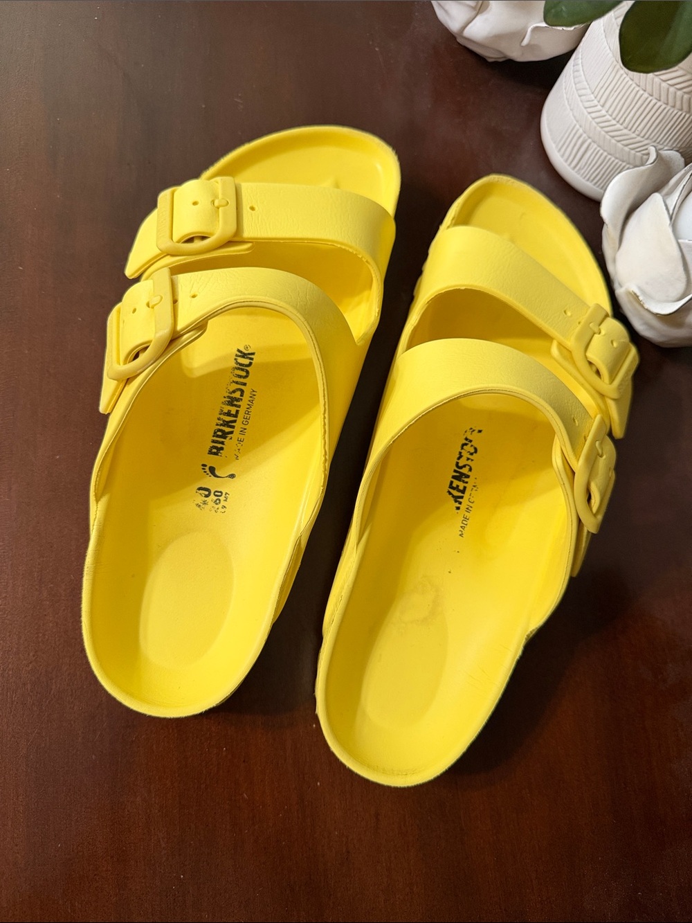 Birkenstock Size 40/ 9 US Yellow Double-Buckle EVA Sandals - Picture 5 of 10